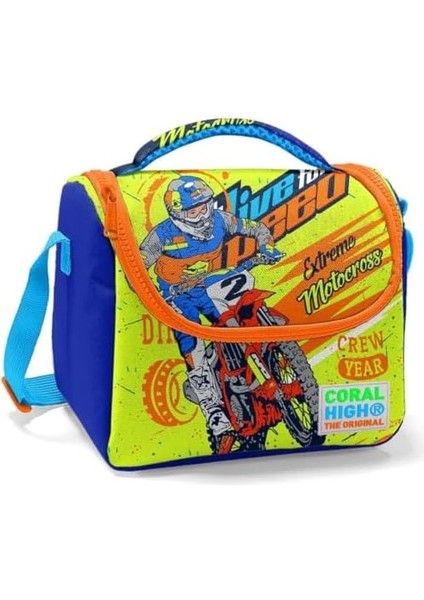 Erkek Çocuk Mavi Sarı Motorsiklet Ilkokul Okul Beslenme Çantası fiyatları
