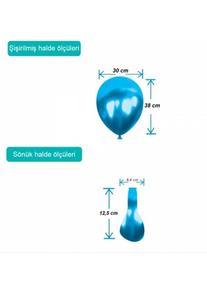 Metalik Balon Baskısız (100 'lü) Mavi fiyatları