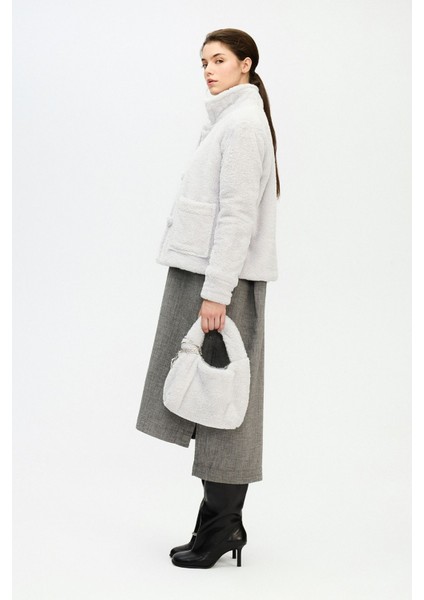 Gri Pelüş Kısa Ceket fiyatları