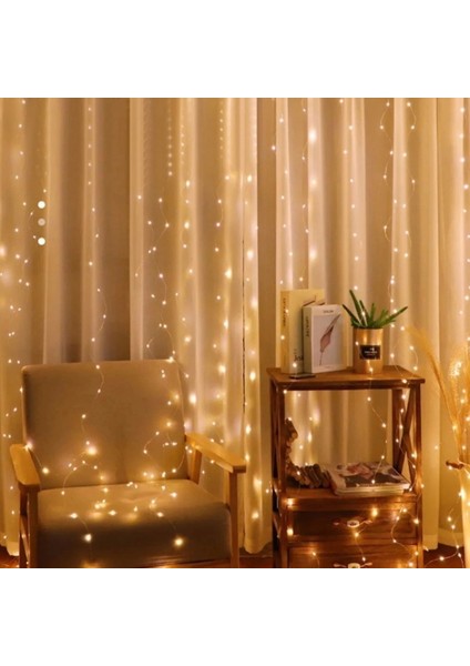 Uzaktan Kumandalı LED Perdeye Takılabilen Kancalı Işık USB 3x3 Metre Peri Perde LED fırsatları