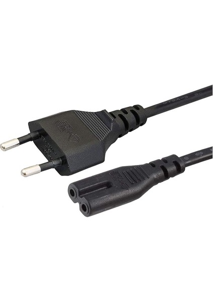 Ab 2- Yuvalı Yazıcı Güç Kablosu Kablosu, Polarize Olmayan (IEC-320-C7 - Cee 7/16) Avrupa Seyahati Için Tv, Yazıcı, Şarj Cihazları, Ps4 Oyun Konsolu ve Daha Fazlası ile Çalışır