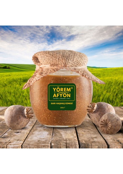 Yörem Afyon Meşhur Afyonkarahisar Taş Değirmende Öğütülmüş Cam Sarı Haşhaş Ezmesi | 350GR.