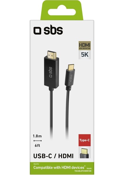 Video Adaptör Kablosu, Altın Kaplama Usb-C - HDMI Bağlantıları, Akıllı Telefonlar, Pc'ler, Imac'ler, Macbook'lar, Ipad'ler, Projektörler, Televizyonlar Için 4k/5k Kablo Uzunluğunda fırsatları