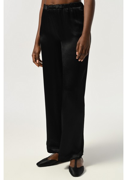 Kadın Beli Lastikli Bol Paça Düz Renk Viskon Kumaş Pantolon fiyatları