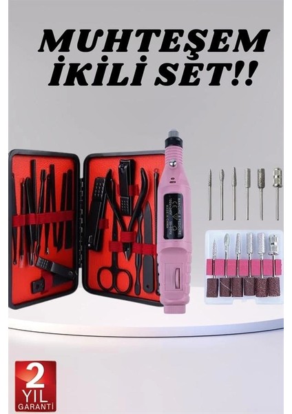 Elektrikli Manikür Pedikür Seti Ikili Set 17 Parça Tırnak Bakımı Nasır Temizleme Tırnak Şekillendirme fiyatları