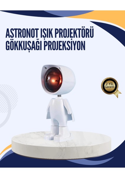 Gün Batımı Efekti Sunan Astronot LED Masa Lambası