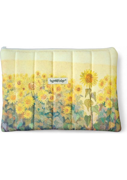 Ayçiçeği Tarlası Desenli iPad Tablet Çantası, 10-12 Inç Uyumlu indirimleri