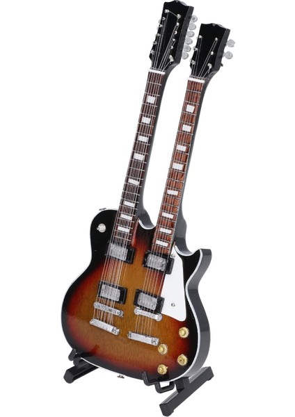 Minyatür Gitar 18 cm Elektro Gitar Modeli Dekor 1:4 Ölçekli Zarif Detaylar Dekorasyon Için Metal Tuning Tuşları ile