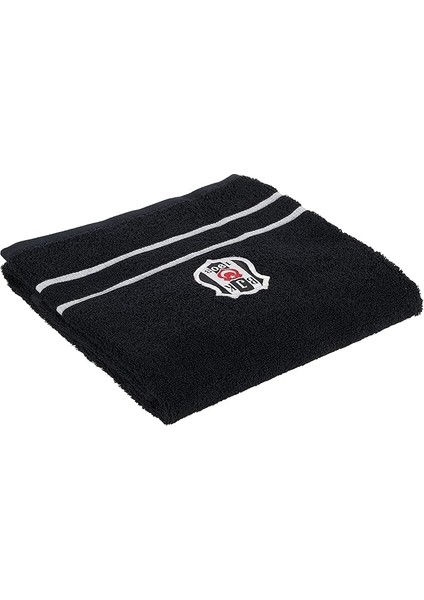 Beşiktaş Arma Lisanslı DÜZ%100 Pamuk Yüz Havlusu, Siyah, 50X90 cm
