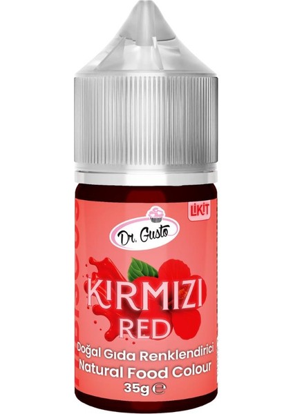 Likit Kırmızı Doğal Gıda Boyası 35 G – Bitkisel Kaynaklı, Pasta ve Tatlılar Için Katkısız Sıvı Renk Boyası