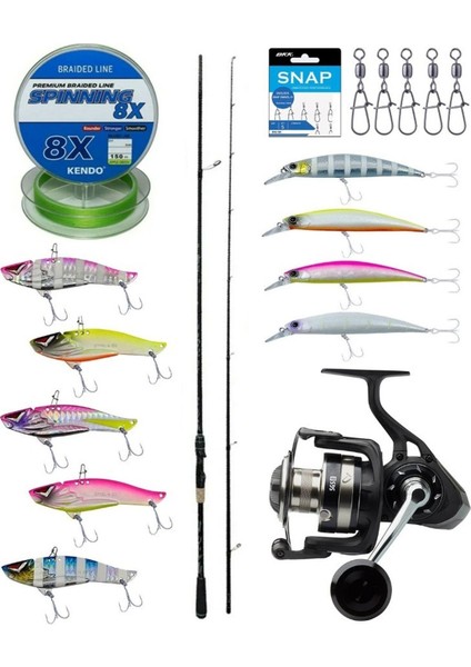 Pro Spin Seti Kendo Kenshi Pro 2.65M 10-35GR Olta Kamışı&savage Gear Sgs8 4000 Fd 8+1bb Olta Makinesi