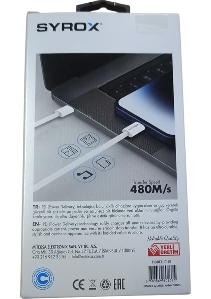 C146 60W Örgü Hasırlı Type-C Type-C Şarj Data Kablosu fırsatları