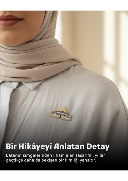 Kaya Kubbesinin Simgesi Altın Renkli Tasarımlı Metal Yaka Rozeti 1 Adet A300001 fırsatları