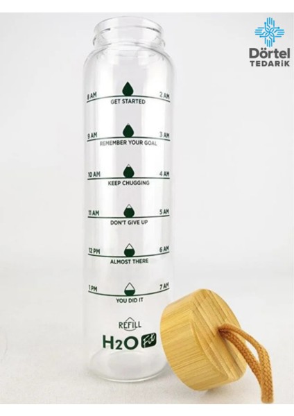 H2O Fit Bambu Kapaklı Cam Matara 1000 ml modelleri