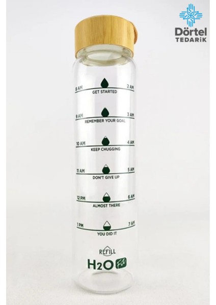 H2O Fit Bambu Kapaklı Cam Matara 1000 ml fırsatları