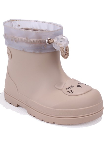 CC334 Mendi Gato Bej Kürklü Günlük Kız Çocuk Yağmur Çizme