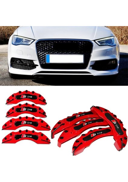 Audi A3 S Line Kırmızı 17-18-19 Janta Uyumlu 4.lü Kaliper Kapagı