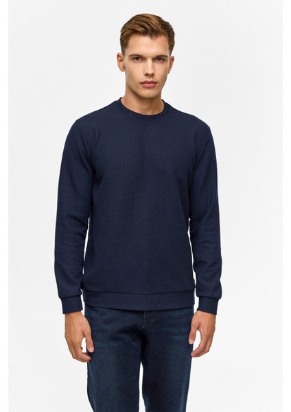 O Yaka Waffle Erkek Sweat SW2013700006 Lacivert modelleri