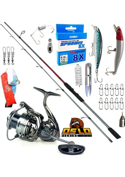 Next 4000 210CM 10-30GR Oslo Big Bass Rapala Maket Balık Spin Olta Takımı Seti