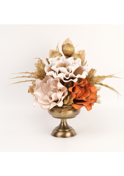 Yapay Çiçekli Antik Küçük Ayak Vazo No:8