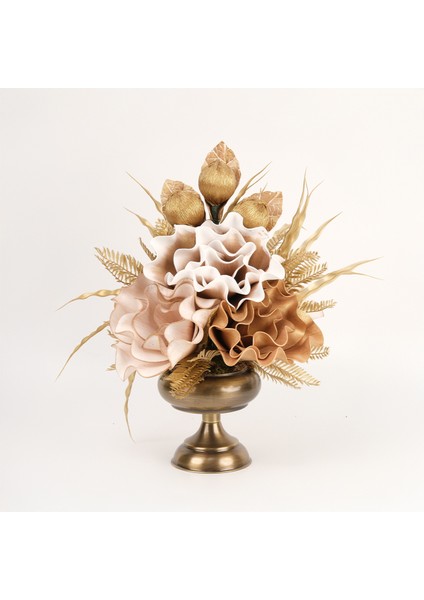 Yapay Çiçekli Antik Küçük Ayak Vazo No:3