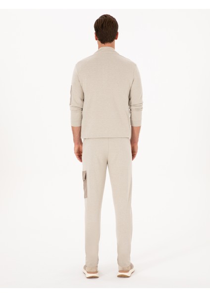 Erkek Bej Slim Fit Kargo Cepli Paçası Düz Eşofman Altı 50309820-VR011 fırsatları