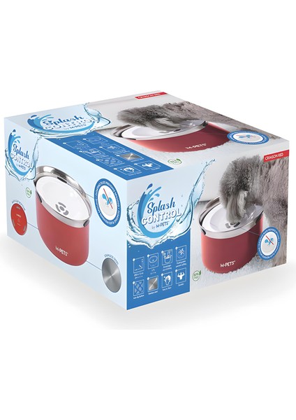 Splash Control Metal Su Kabı 3,7 Litre Red