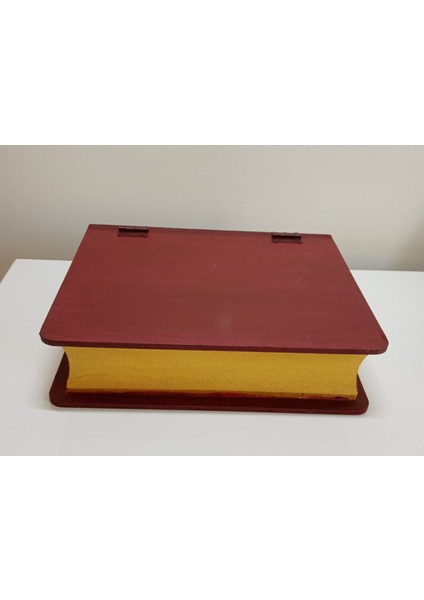 Ev Hediyesi Ofis Hediyesi Arkadaşa Doğum Günü Hediyesi Kitap Temalı Ahşap Çok Amaçlı Saklama Kutusu