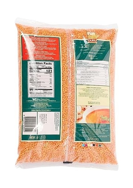 Duru Bakliyat Kırmızı Futbol Mercimek, 2kg modelleri