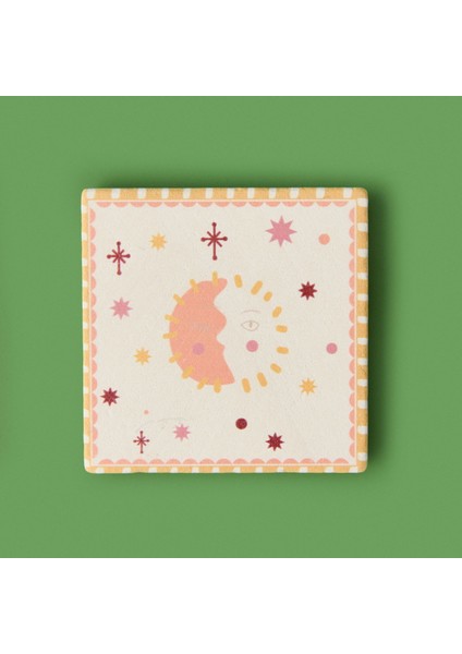 Kitchen Moon Sun Bardak Altlığı - Renkli - 10 cm