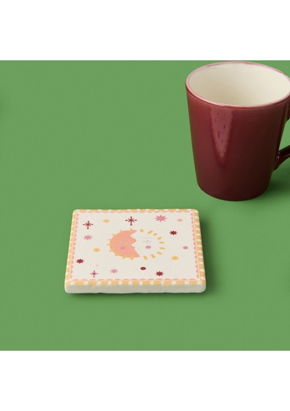 Kitchen Moon Sun Bardak Altlığı - Renkli - 10 cm fiyatları