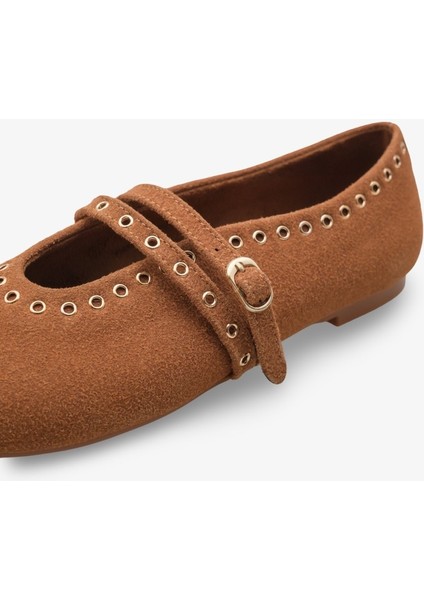 Rove Kadın Zımbalı Babet - Taba Nubuk modelleri