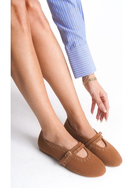 Rove Kadın Zımbalı Babet - Taba Nubuk indirimleri