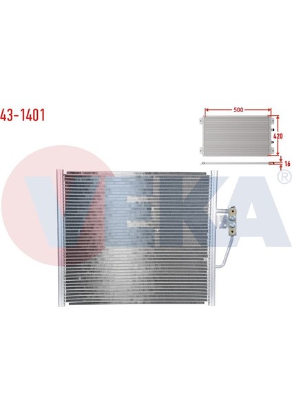 VEKA-43-1401 - Klıma Radyatoru Bmw 5 Serısı (E39) 520 I 1995-2003