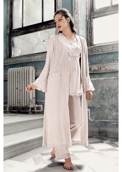 Kadın Uzun Kollu Esnek Pamuklu Hamile Sabahlık Pijama TAKIMI13300 indirimleri