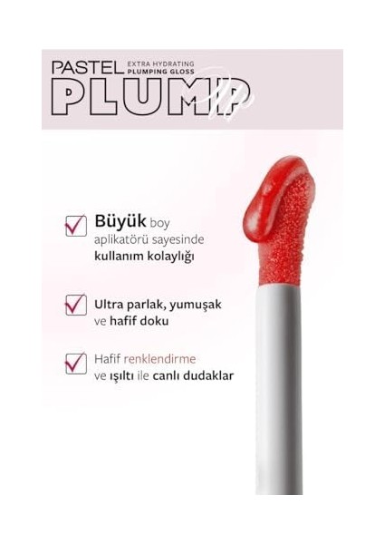 Pastel Plump Up Extra Hydrating Plumping Gloss - Dolgunlaştıran Dudak Parlatıcısı 209 Red Velvet