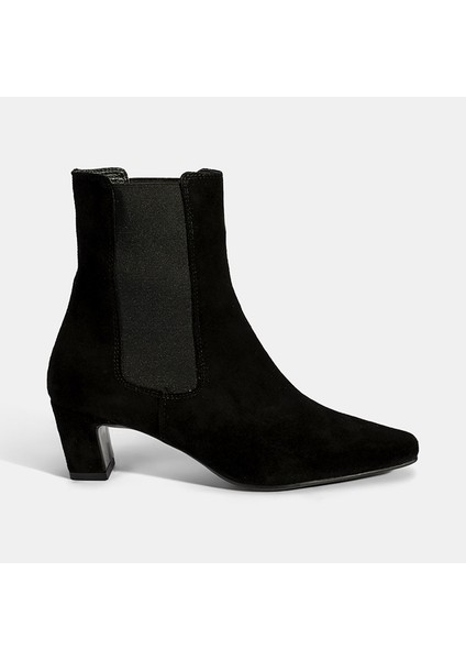 Kadın Siyah Lastikli Topuklu Süet Deri Bot fiyatları