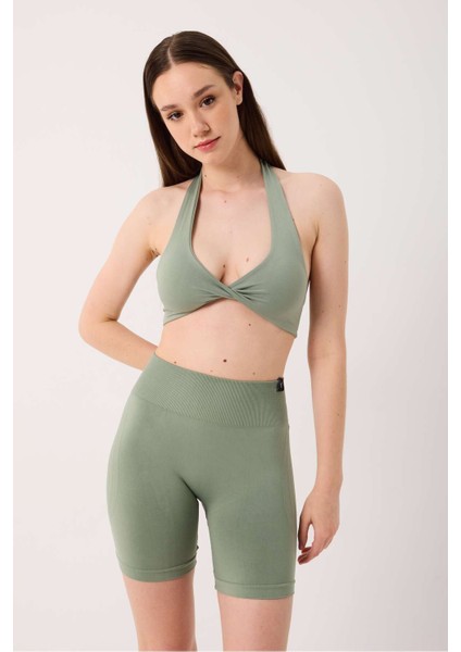 Amara Sporcu Sütyeni Boyundan Halter Yaka Toparlayıcı Büstiyer Bra