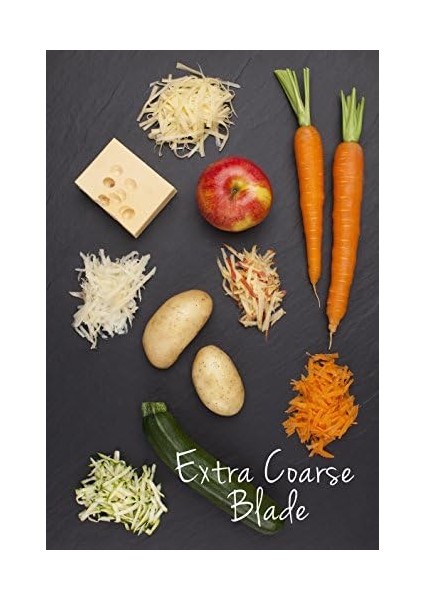 Mutfak Rendesi Çok Kaba Patates, Kabak, Havuç, Elma, Lahana ve Peynir Için Paslanmaz Çelik Bıçaklı, Siyah Renkte, Abd&apos;de Üretilmiştir modelleri