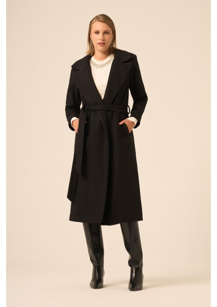 Bayan Kaşe Kaban Siyah 31251 fiyatları