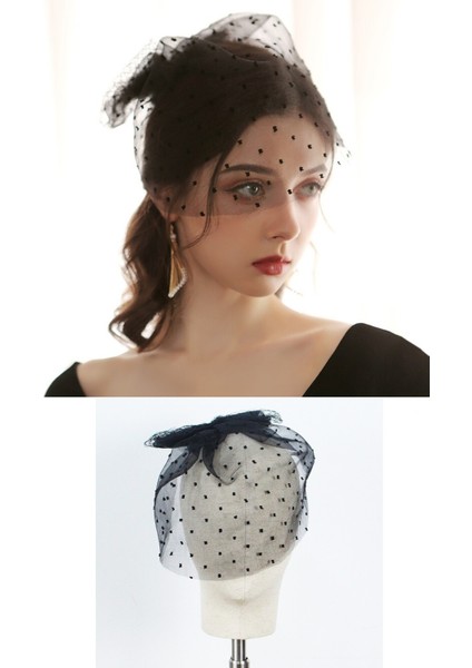 Sade Nikah Kepi Siyah Vualet Düğün Şapkası