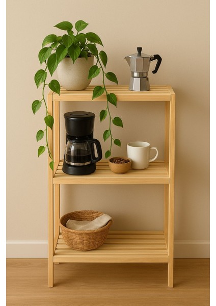 Çok Amaçlı 3 Katlı Ahşap Raf modelleri