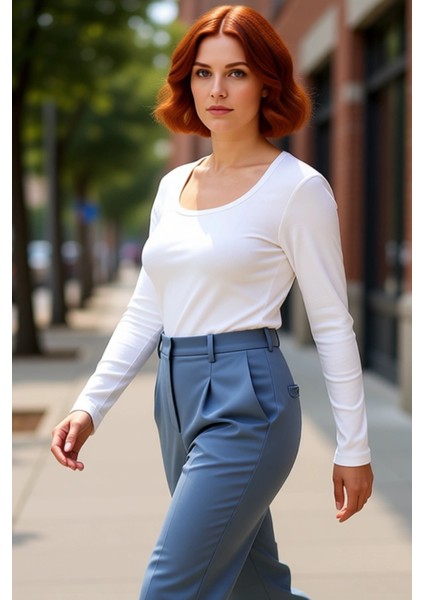 Kadın Uzun Kollu Pamuklu Vücuda Oturan Bluz Günlük Kullanım Için Mükemmel Kaliteli Şık Rahat modelleri