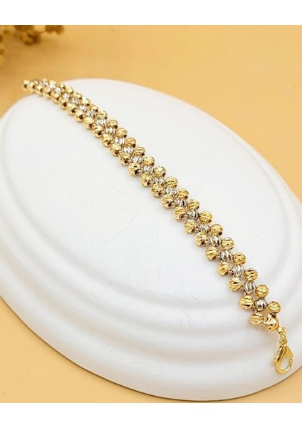 Gold Ağırlıklı Çift Renk Dorika Bileklik