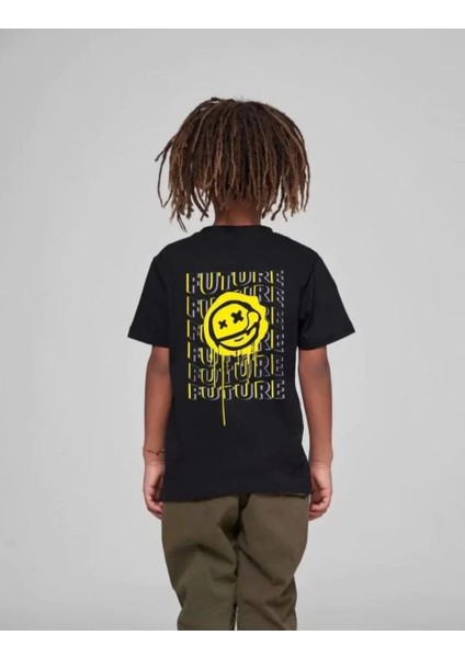 Çocuk Unisex Baskılı T-Shirt - Siyah fiyatları