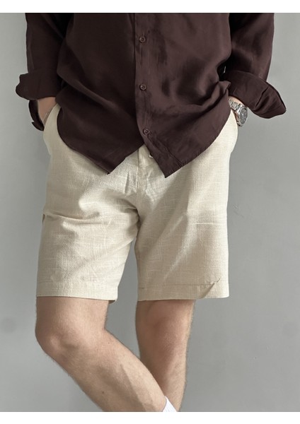 Erkek Old Money Pamuklu Keten Karışımlı Relax Fit Şort &bermuda modelleri