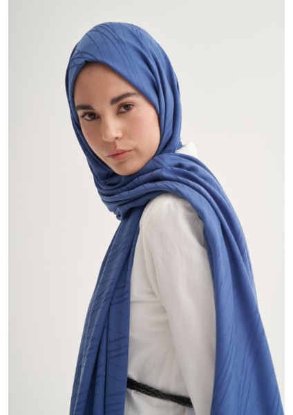 Simetrik Jakar Italyan Ipekli Şal Indigo modelleri