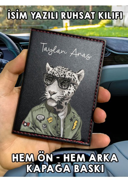 Pilot Ön Arka Baskılı Oto Araç Ruhsat Kabı Kartlık Deri Isim Yazılı Kişiye Özel Cüzdan