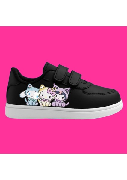 Sevimli Üç Dost Baskılı Kız Çocuk Spor Ayakkabı Sneaker