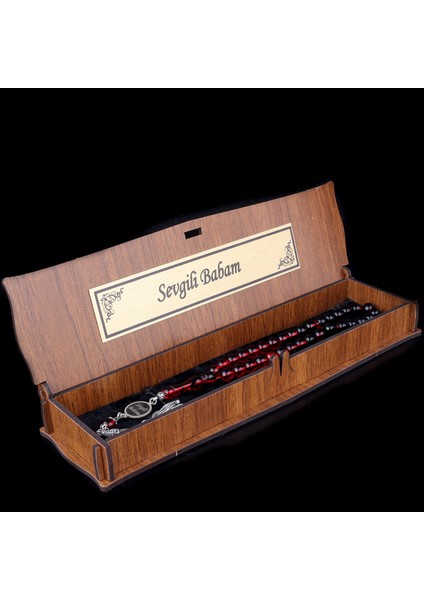 Gümüş Püsküllü Sevgili Babam Yazılı Ahşap Kutulu Ateş Kehribar Tesbih fiyatları